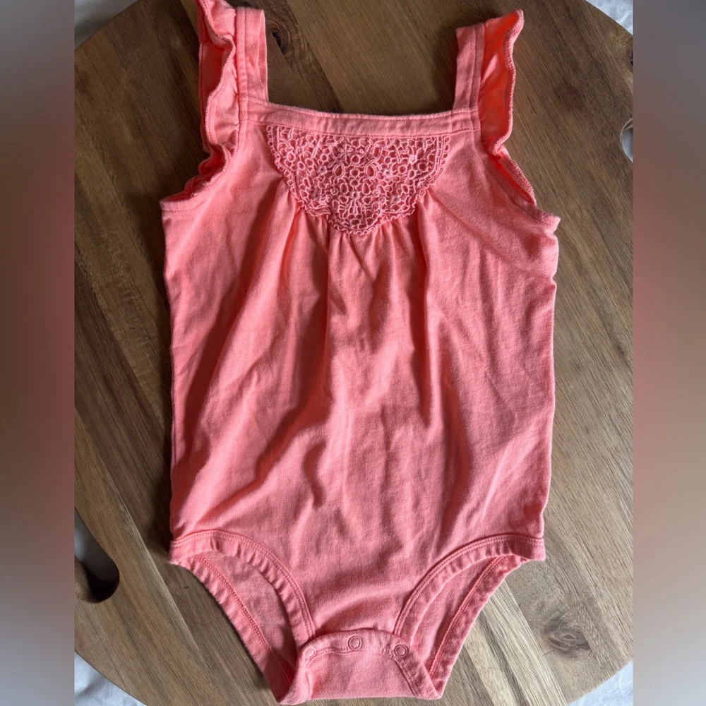 Carter's Peachy Ruffle Sleeveless Onesie 2 Pack
